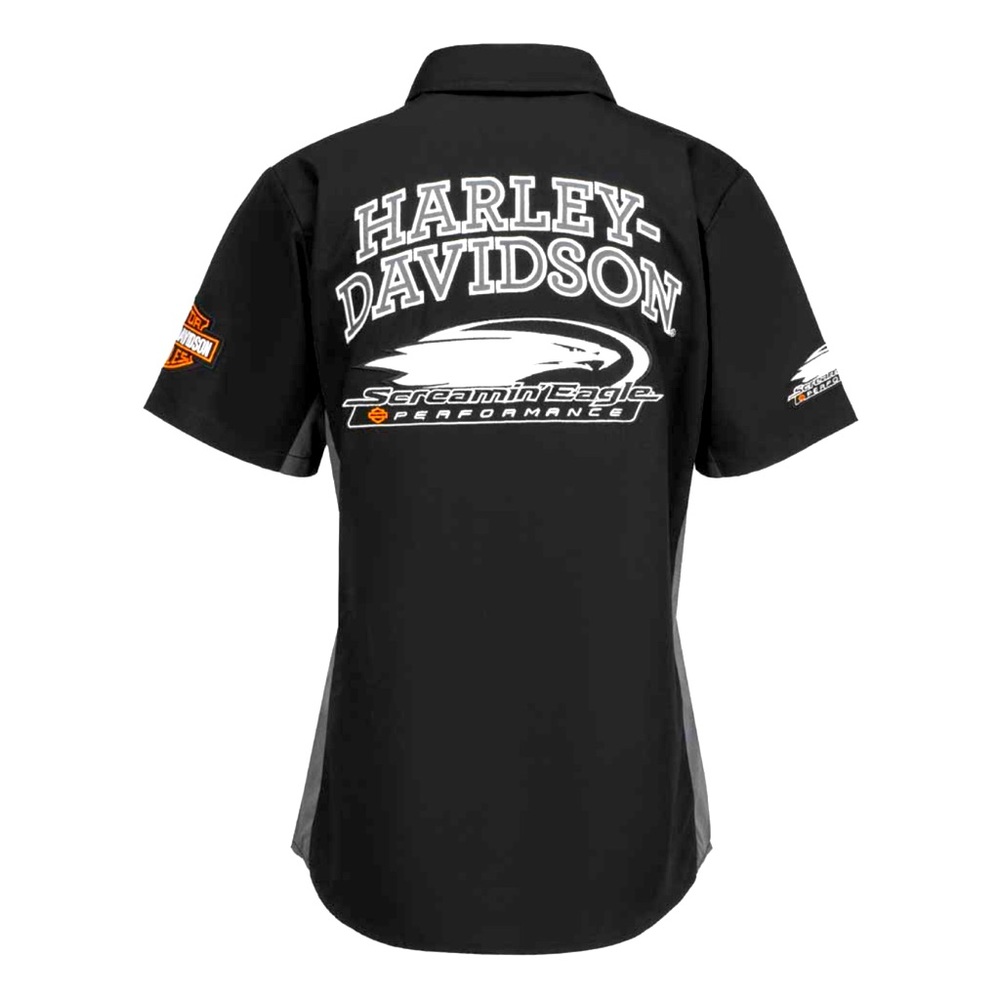 Harley-Davidson Screamin' Eagle Women's Competitor Crew Woven Shirt sz Small